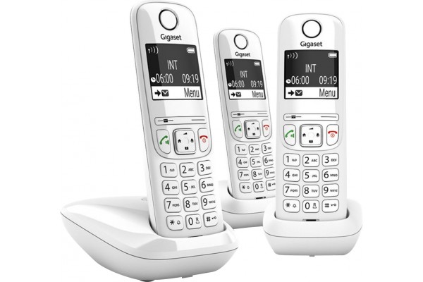 Gigaset AS690A Trio – Telefono Fisso Wireless Con Segreteria E Blocco Chiamate, 3 Combinati