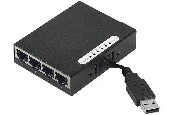 DEXLAN Switch 5 ports 10/100 Alimentation par cordon USB + Fixation  Magnétique - JPF Industries