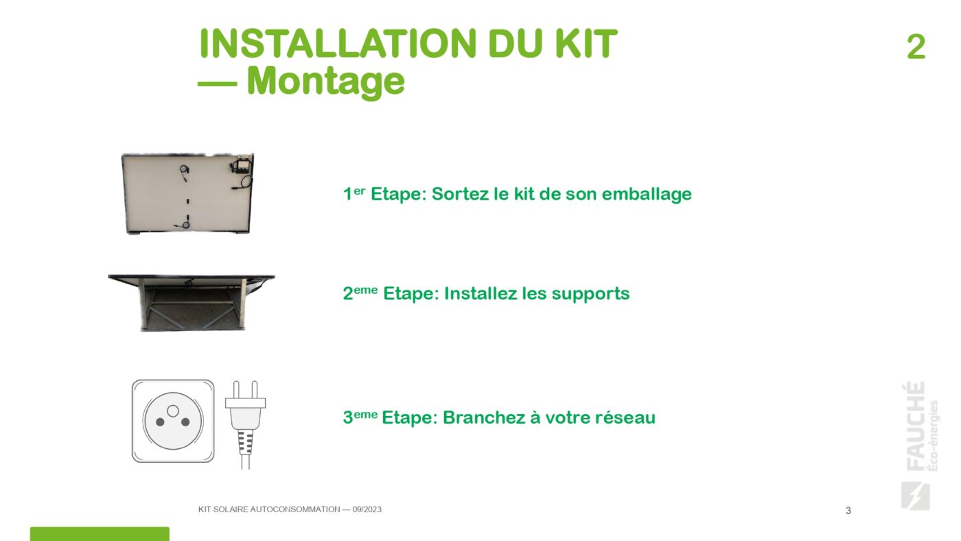 Kit solaire autoconsommation - Installation du kit - Montage