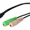 Adaptateur micro et casque stéréo PC99 vers jack 3,5mm CTIA