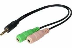 Adaptateur micro et casque stéréo PC99 vers jack 3,5mm CTIA