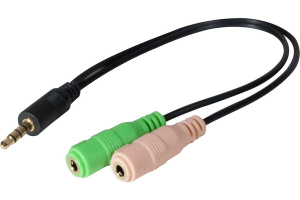 Adaptateur micro et casque stéréo PC99 vers jack 3,5mm CTIA