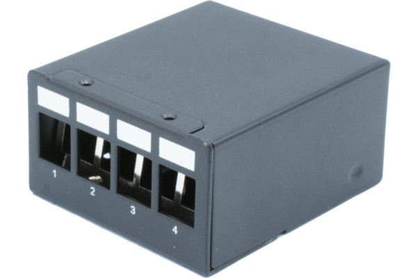 Boîtier 1U 4 ports keystone montage DIN