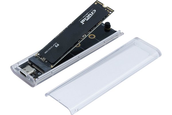 Boitier transparent SSD M.2 NVMe/SATA USB-C 10G