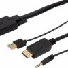 CORDON CONVERTISSEUR VGA+AUDIO VERS DISPLAYPORT - 2m