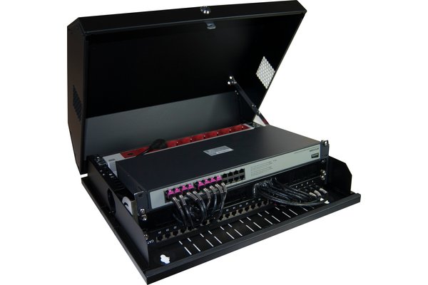 Coffret mural faible encombrement 8U noir