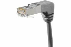Cordon RJ45 CAT 5e F/UTP coudé bas gris - 3 m