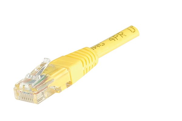 Cordon RJ45 CAT 5e U/UTP jaune - 0,5 m