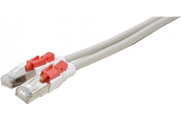 Cordon RJ45 CAT 6A S/FTP à verrouillage gris - 5 m
