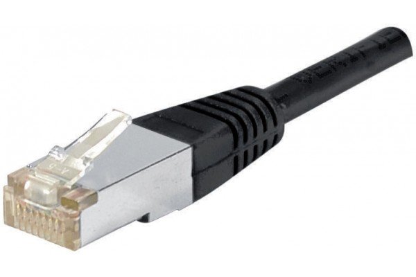 Cordon RJ45 étanche CAT 6 F/UTP noir - 0,5 m