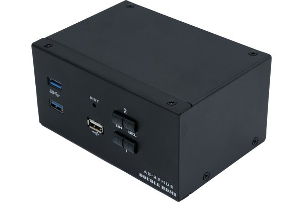 DEXLAN KVM 2 PORTS DOUBLE ECRAN HDMI 4K@60/USB 3.0 + câbles
