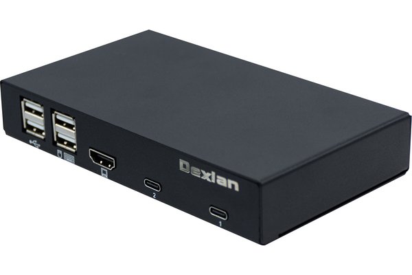 DEXLAN KVM 2 PORTS USB-C vers HDMI 4K@60 / USB-A