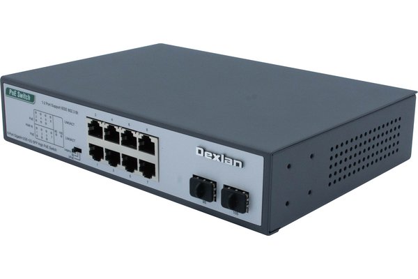 DEXLAN SWITCH 8Giga 4 PoE+ et 2 PoE++ 90W & 2 SFP 100/1G