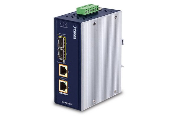 PLANET IGUP-2205AT Conv. Indus. 2x Gig PoE++ /2x SFP 100/1G