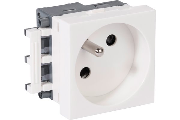 REHAU PRISE ELECTRIQUE 2P+T 45x45 BLANC