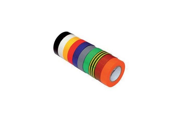 RUBAN ISOLANT PANACHÉ 10 COULEURS - 10 M