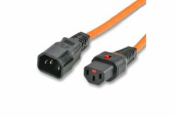 Rallonge d alimentation C14 / C13 à verrouill. orange-2,0m