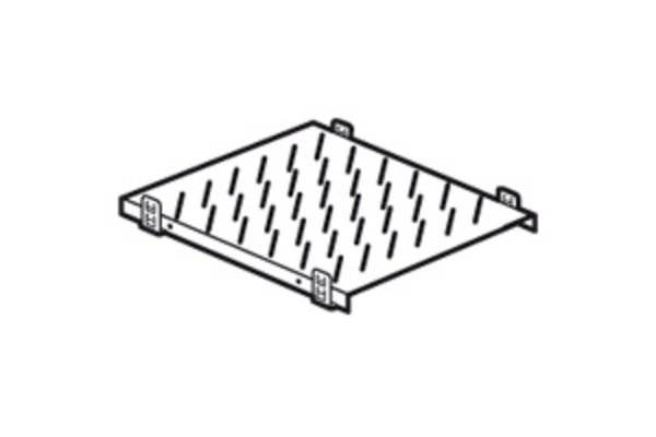 Tablette fixe 1U prof. 825mm fixation 4 montants 19pouces ba