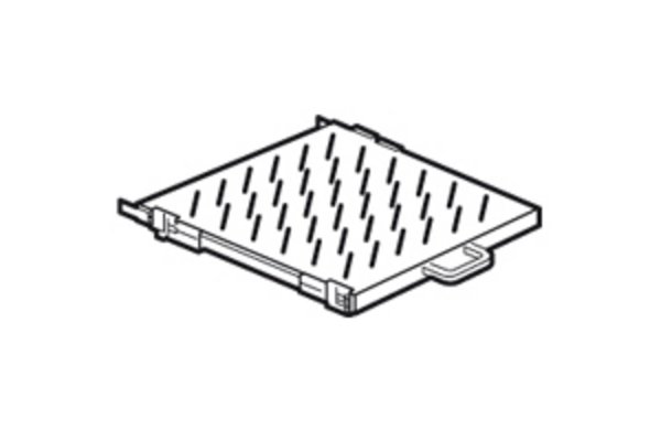 Tablette télescopique 1U prof 425mm sur 4 montants 19pouces