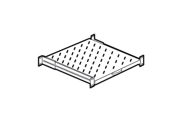 Tablette télescopique 1U prof 825mm sur 4 montants 19pouces