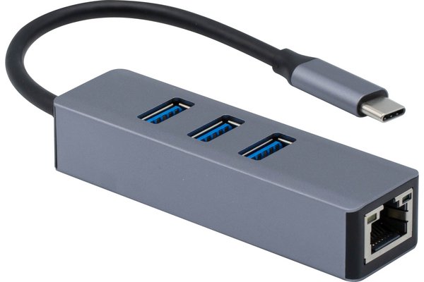 Adaptateur USB-C Gigabit Boot PXE +HUB 3 ports USB-A 3.0