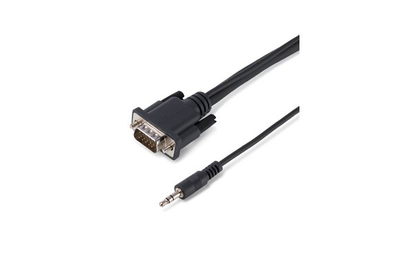 CORDON VGA HD15 MALE/MALE + 2 JACKS STEREO 3