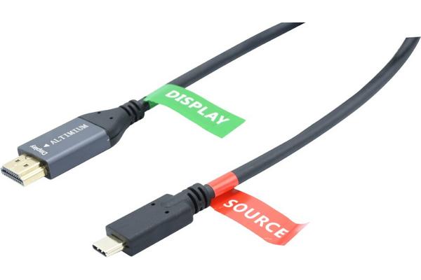 CORDON VIDEO 4K@60hZ USB C MALE VERS HDMI MALE DE 3 M