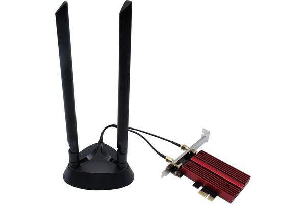 Carte WiFi 6E PCIE/BT 5.3 AXE5400Mbps avec antennes déport.