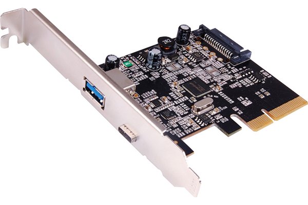 Carte contrôleur 1 port USB-C + 1 USB-A sur PCIe x4
