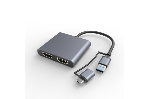Carte écran USB 3.0 double HDMI 4k + 1080p sur USB-A /C