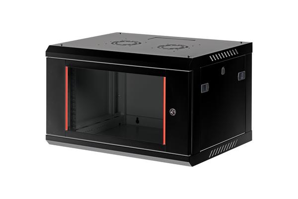 Coffret Ess en Kit 12U prof. 600 AV verre flancs amo. noir