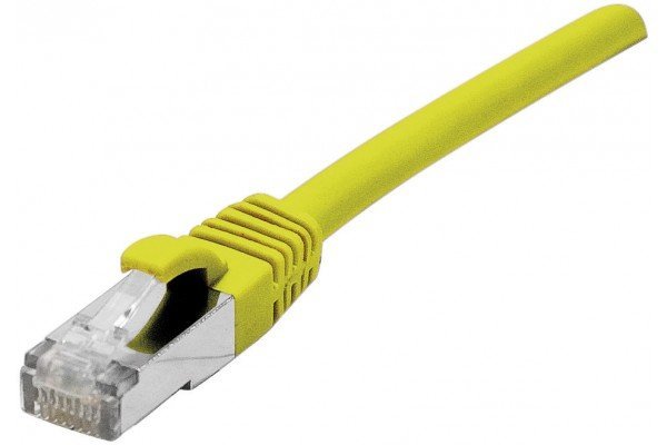Cordon RJ45 certifié GRS CAT 6A S/FTP TPE SNG jaune - 5 m