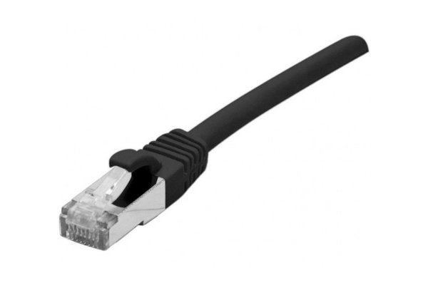 Cordon RJ45 certifié GRS CAT 6A S/FTP TPE SNG noir - 10 m