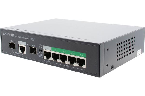 STONET P107GS Switch 6p Gigabit dont 4 PoE+ & 2 SFP