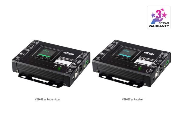ATEN VE 8662 Émetteur-récepteur HDMI H.265 sur IP véritable 4K avec PoE