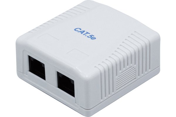 Boîtier mural 2 ports RJ45 catégorie 5e UTP