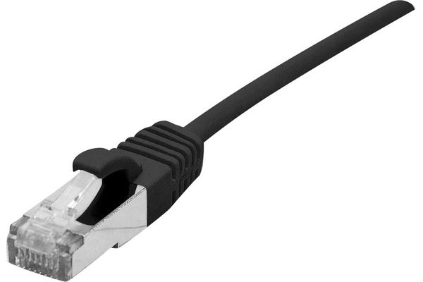 Cordon RJ45 catégorie 6A S/FTP LSOH Ultra Fin noir - 1 m
