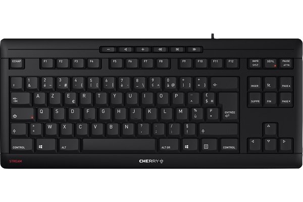 CHERRY Clavier Stream Keyboard TKL compact USB noir