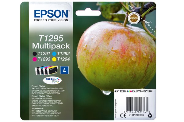 Cartouche EPSON C13T12954012 T1295 - Noir + 3 couleurs