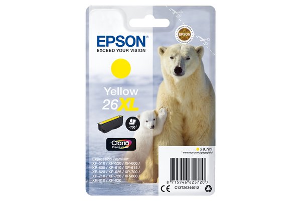 Cartouche EPSON C13T26344012 26XL- Yellow