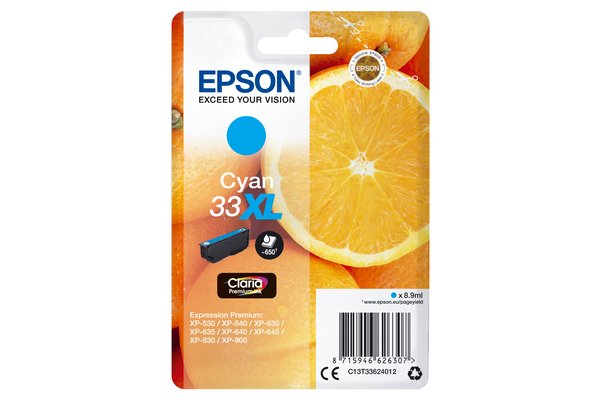 Cartouche EPSON C13T33624012 XL - Cyan