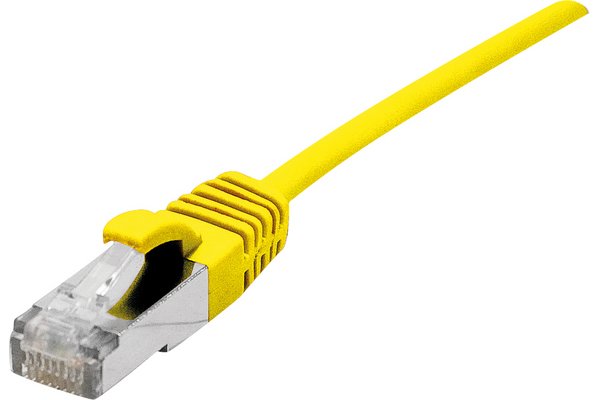 Cordon RJ45 CAT 6A S/FTP LSOH Ultra Fin jaune - 1 m