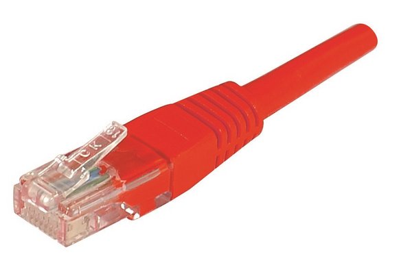 Cordon RJ45 catégorie 5e U/UTP rouge CCA - 0
