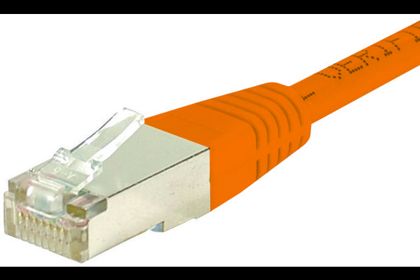 Cordon RJ45 catégorie 6 S/FTP orange - 0.5 m