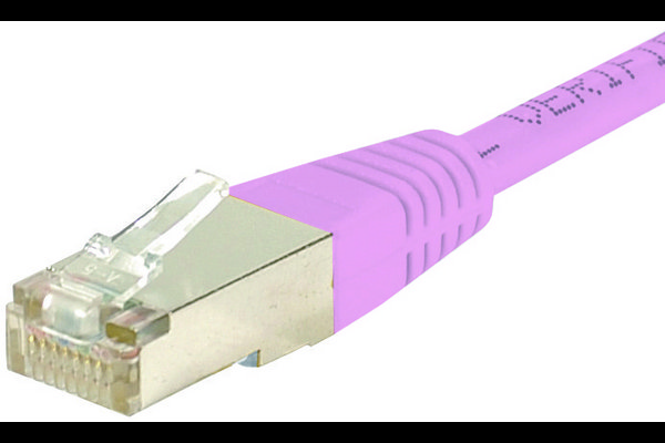 Cordon RJ45 catégorie 6 S/FTP rose - 0