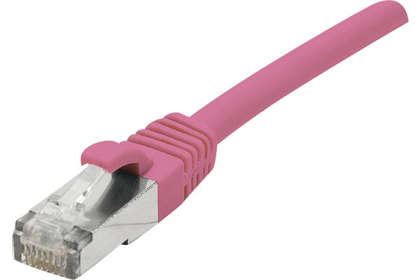 Cordon RJ45 catégorie 6A S/FTP LSOH snagless rose - 10 m