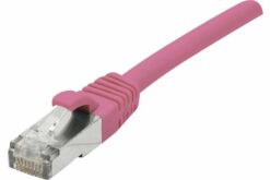 Cordon RJ45 catégorie 6A S/FTP LSOH snagless rose - 7.5 m