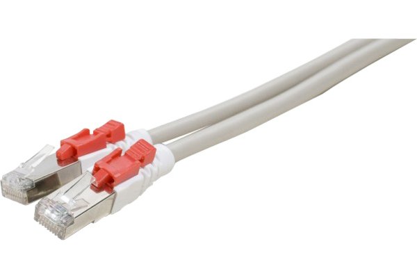 Cordon RJ45 catégorie 6A S/FTP à verrouillage gris - 5 m