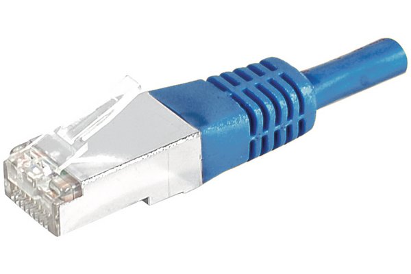Cordon RJ45 catégorie 6A S/FTP bleu - 0.5 m