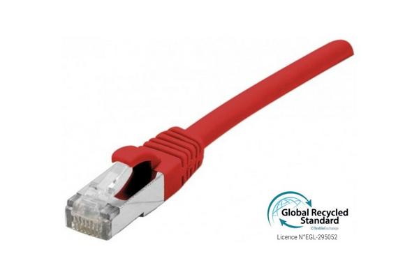 Cordon RJ45 certifié GRS CAT 6 F/UTP snagless rouge - 1 m
